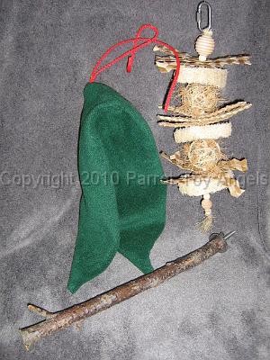 pta spring auction 2011 003.jpg - Snuggli, Perch & Loofah Toy - Medium Birds